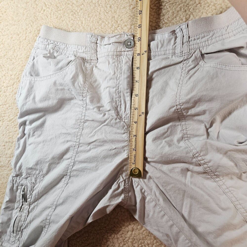 Chico's Cargo Capri Pants Womens Size 1 Khaki Stretch Utility Cropped Zip Pocket - Picture 4 of 10